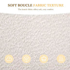 Letto imbottito a piattaforma Queen/King Size con testiera morbida, a forma curva, beige - ModernLuxe