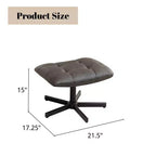 GDFStudio Mora Set Due Pezzi Poltrona e Pouf Imbottiti in Similpelle con Base in Metallo
