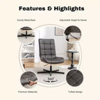 GDFStudio Mora Set Due Pezzi Poltrona e Pouf Imbottiti in Similpelle con Base in Metallo