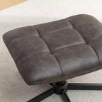 GDFStudio Mora Set Due Pezzi Poltrona e Pouf Imbottiti in Similpelle con Base in Metallo