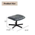 GDFStudio Mora Set Due Pezzi Poltrona e Pouf Imbottiti in Similpelle con Base in Metallo