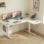 Scrivania elettrica angolare a L 71 X 48 pollici, scrivania per computer regolabile in altezza elettricamente, scrivania sit-stand per ufficio domestico