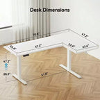 Scrivania elettrica angolare a L 71 X 48 pollici, scrivania per computer regolabile in altezza elettricamente, scrivania sit-stand per ufficio domestico