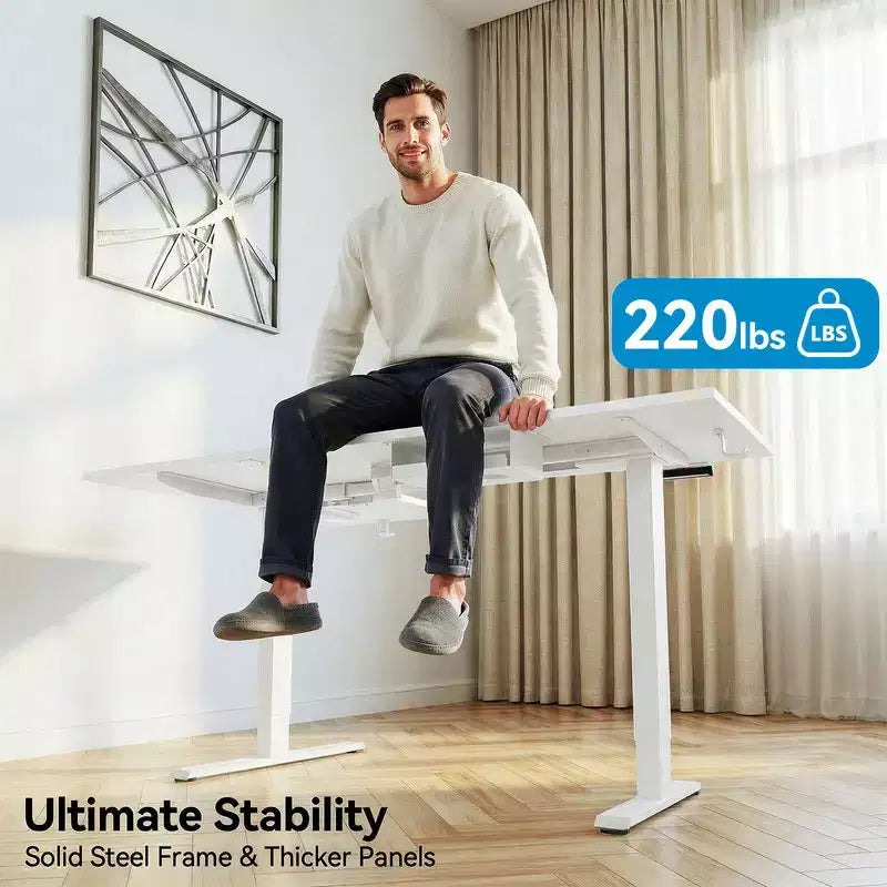 Scrivania elettrica angolare a L 71 X 48 pollici, scrivania per computer regolabile in altezza elettricamente, scrivania sit-stand per ufficio domestico
