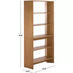 Libreria a 5 ripiani Christina - Naturale - SEI