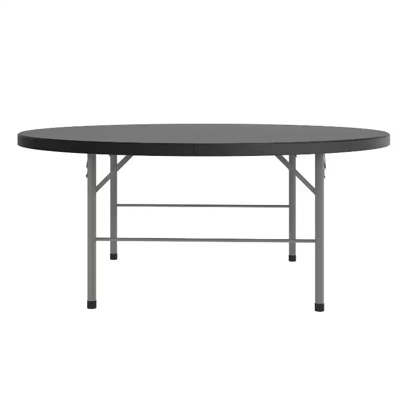 Tavolo pieghevole rotondo in plastica bi-fold Flash Furniture da 5,89 piedi per banchetti ed eventi con maniglia per il trasporto