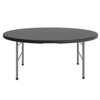 Tavolo pieghevole rotondo in plastica bi-fold Flash Furniture da 5,89 piedi per banchetti ed eventi con maniglia per il trasporto