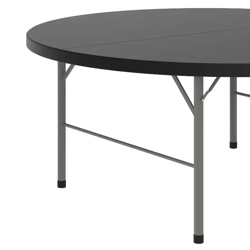 Tavolo pieghevole rotondo in plastica bi-fold Flash Furniture da 5,89 piedi per banchetti ed eventi con maniglia per il trasporto