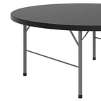 Tavolo pieghevole rotondo in plastica bi-fold Flash Furniture da 5,89 piedi per banchetti ed eventi con maniglia per il trasporto