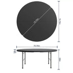 Tavolo pieghevole rotondo in plastica bi-fold Flash Furniture da 5,89 piedi per banchetti ed eventi con maniglia per il trasporto