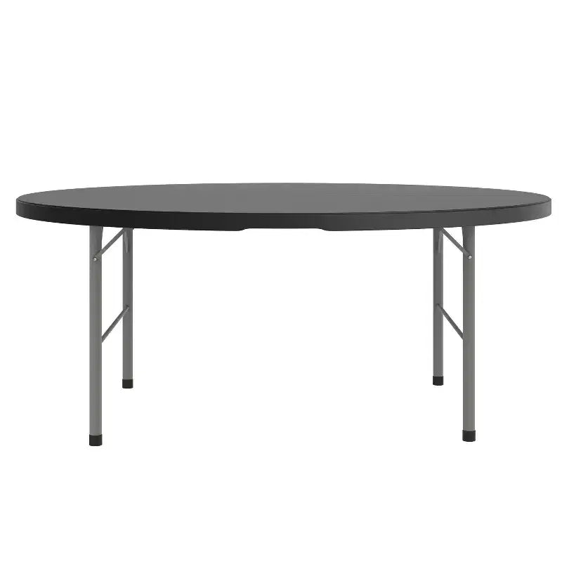 Tavolo pieghevole rotondo in plastica bi-fold Flash Furniture da 5,89 piedi per banchetti ed eventi con maniglia per il trasporto