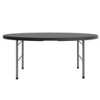 Tavolo pieghevole rotondo in plastica bi-fold Flash Furniture da 5,89 piedi per banchetti ed eventi con maniglia per il trasporto