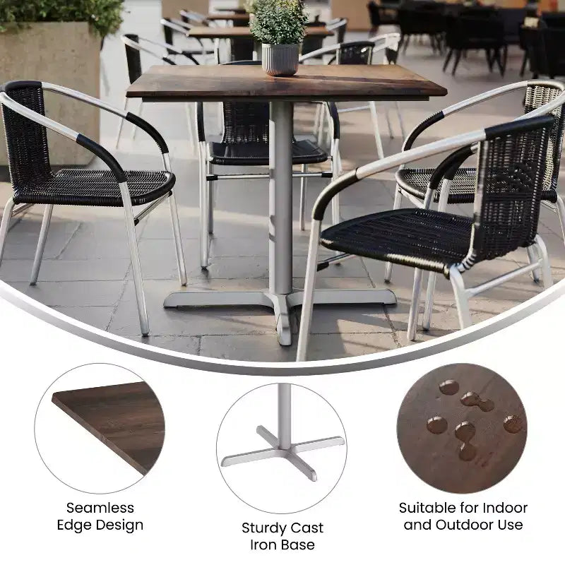 Flash Furniture Piano del tavolo Acadia con tecnologia TopGuard HPL e base a X altezza tavolo