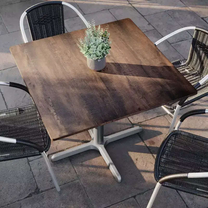 Flash Furniture Piano del tavolo Acadia con tecnologia TopGuard HPL e base a X altezza tavolo