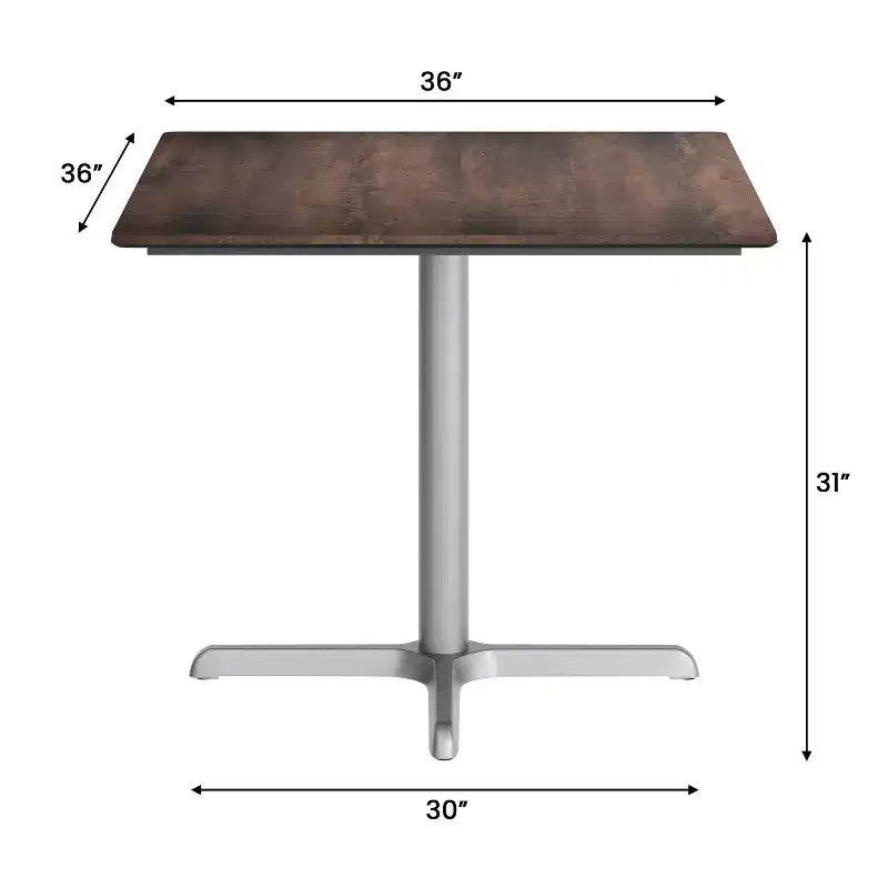 Flash Furniture Piano del tavolo Acadia con tecnologia TopGuard HPL e base a X altezza tavolo