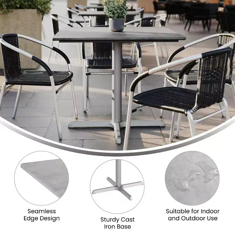 Flash Furniture Piano del tavolo Acadia con tecnologia TopGuard HPL e base a X altezza tavolo