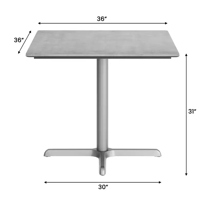 Flash Furniture Piano del tavolo Acadia con tecnologia TopGuard HPL e base a X altezza tavolo