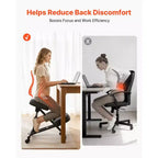VEVOR Chaise Ergonomique à Genoux avec Roulettes, Chaise à Genoux Mobile en Forme de X avec Hauteur Réglable et Coussins en Mousse Épais, Soulagement Naturel, Noir