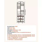 VEVOR Albero Appendiabiti ad Angolo, Appendiabiti da 181 cm con Ganci, Ripiano Superiore e Struttura in Acciaio, Organizzatore Porta Scarpe e Vestiti Autoportante, Nero+Marrone