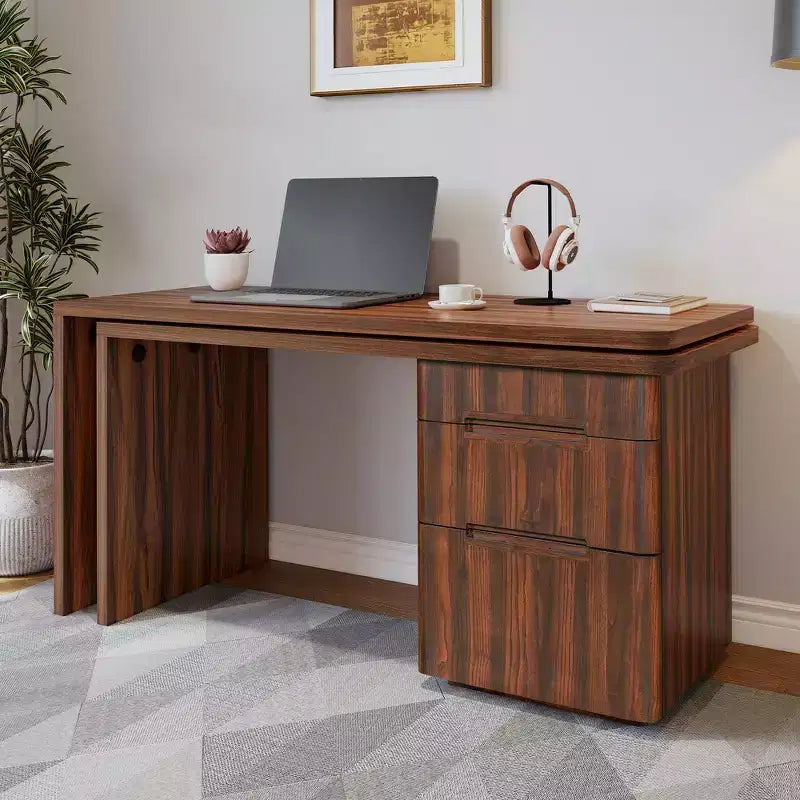 Scrivania direzionale a L girevole a 360° GDFStudio Ellington con 3 cassetti