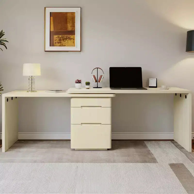 Scrivania direzionale a L girevole a 360° GDFStudio Ellington con 3 cassetti