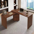 Scrivania direzionale a L girevole a 360° GDFStudio Ellington con 3 cassetti