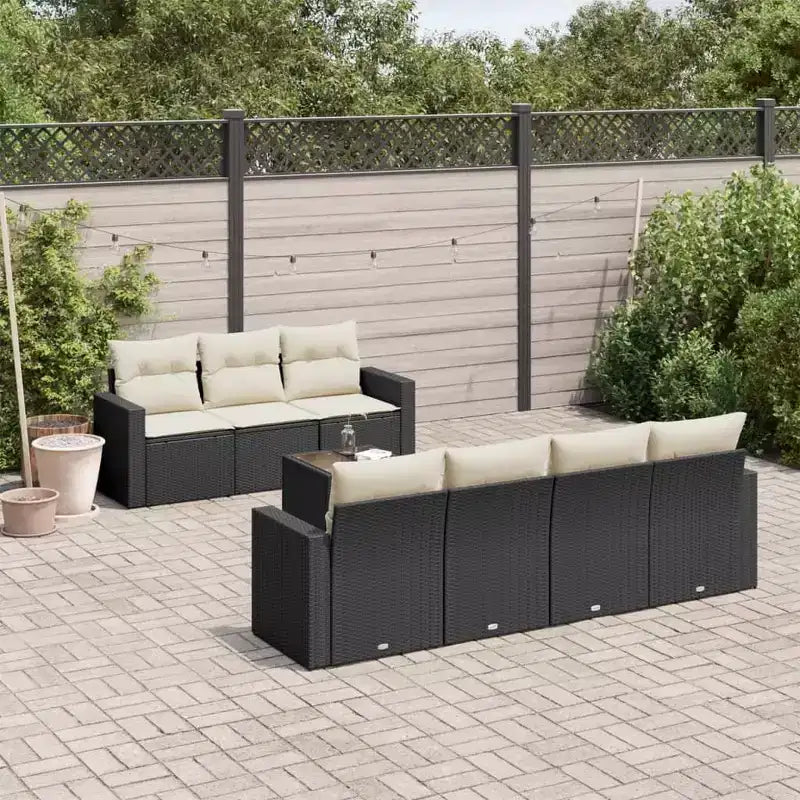 vidaXL Set Divani da Giardino 8 pz Nero in Polirattan Modulare Grande