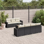 vidaXL Set Divani da Giardino 8 pz Nero in Polirattan Modulare Grande