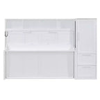 GDFStudio Evans Letto a scomparsa matrimoniale con armadio e cassetti, Queen Size