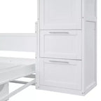 GDFStudio Evans Letto a scomparsa matrimoniale con armadio e cassetti, Queen Size