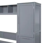 GDFStudio Evans Letto a scomparsa matrimoniale con armadio e cassetti, Queen Size