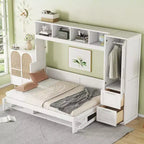 GDFStudio Evans Letto a scomparsa matrimoniale con armadio e cassetti, Queen Size