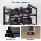 Scarpiera stretta a 8 livelli, Organizer alto in metallo per 18-24 paia di scarpe, Porta scarpe verticale sottile per armadio, ingresso, piccoli spazi, Nero