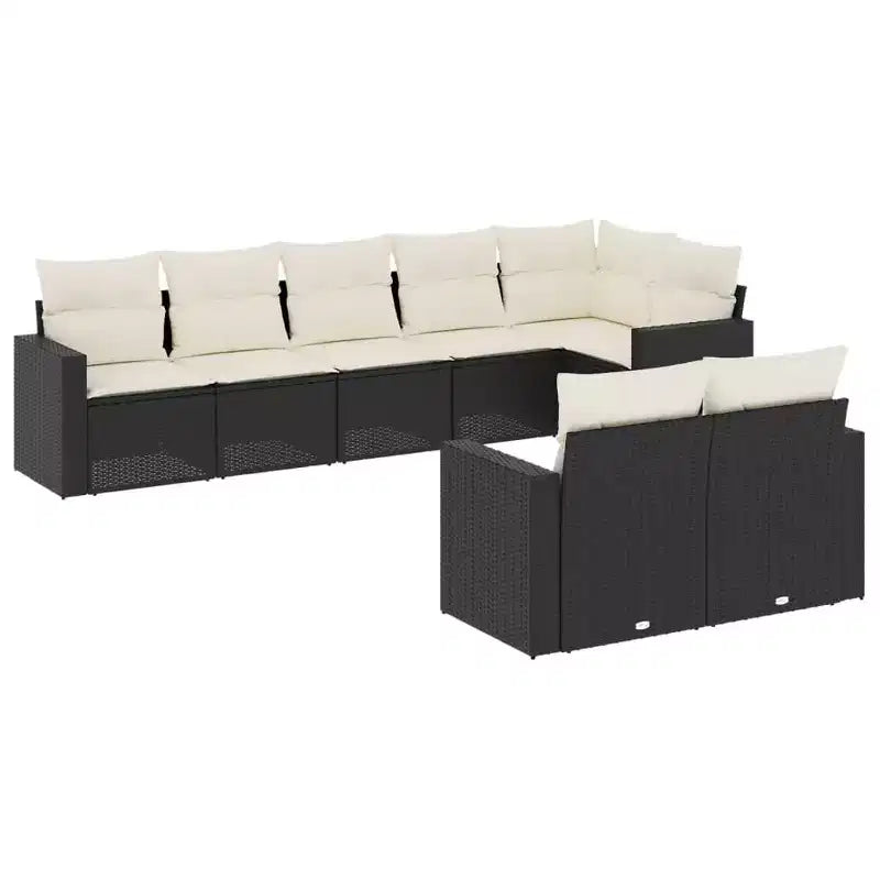 vidaXL Garden Sofa Set Black