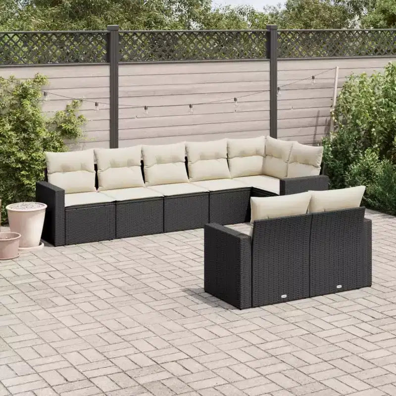 vidaXL Set Divani da Giardino Nero