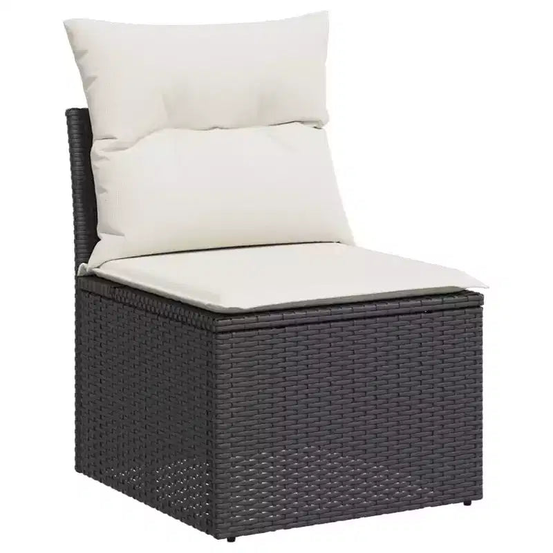 vidaXL Salotto da Giardino Nero, Bianco Crema, in Rattan PE, Grande