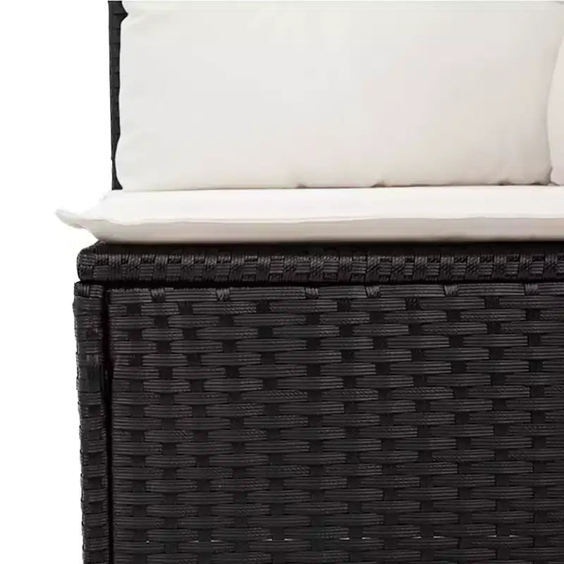 vidaXL Salotto da Giardino Nero, Bianco Crema, in Rattan PE, Grande