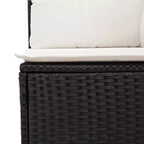 vidaXL Salotto da Giardino Nero, Bianco Crema, in Rattan PE, Grande