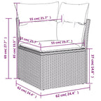 vidaXL Set divani da giardino in polyrattan nero, grande, componibile