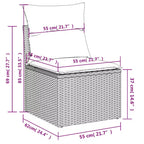 vidaXL Set divani da giardino in polyrattan nero, grande, componibile