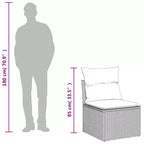 vidaXL Set divani da giardino in polyrattan nero, grande, componibile