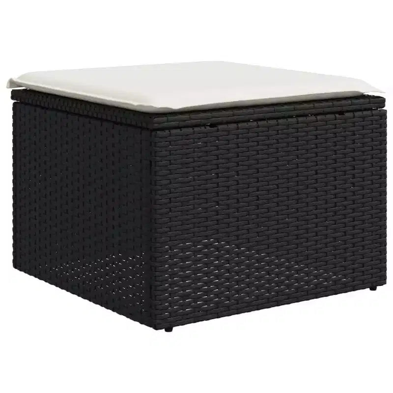 vidaXL Set divani da giardino in polyrattan nero, grande, componibile