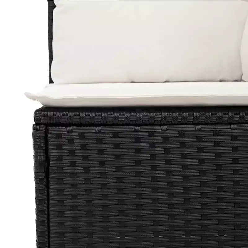 vidaXL Set divani da giardino in polyrattan nero, grande, componibile
