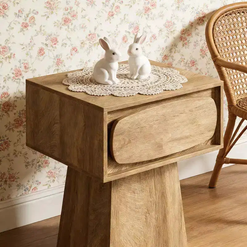 GDFStudio Coleen Tavolino/Comodino Moderno in Legno con Cassetto Contenitore