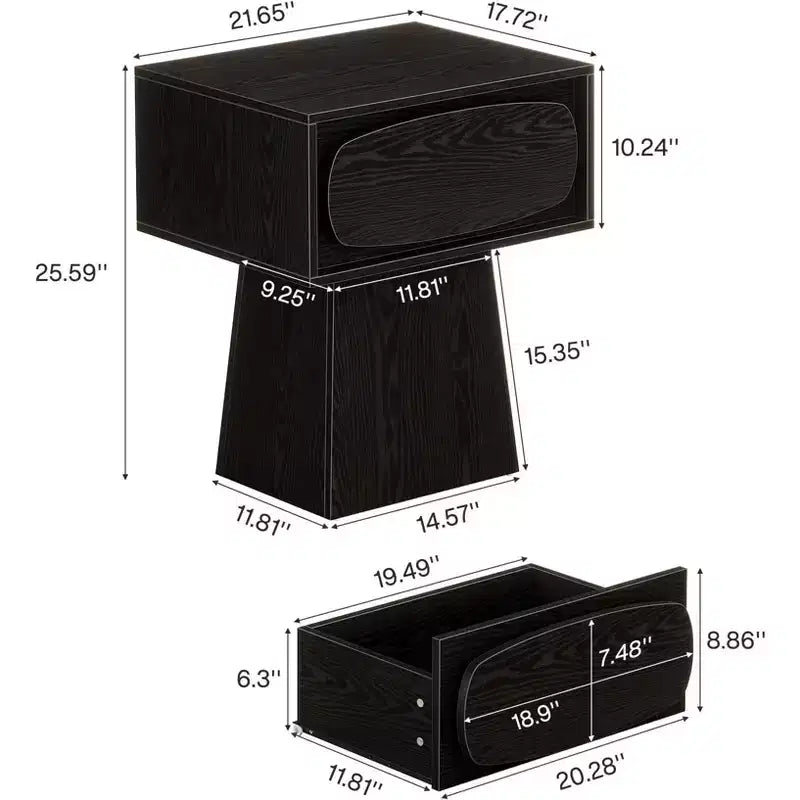 GDFStudio Coleen Tavolino/Comodino Moderno in Legno con Cassetto Contenitore