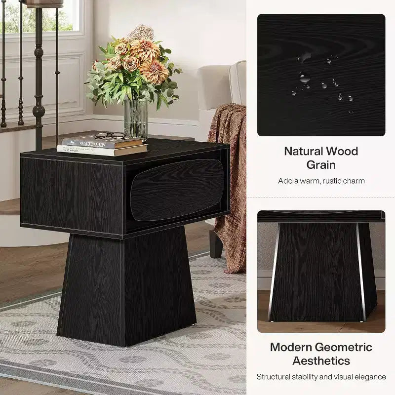 GDFStudio Coleen Tavolino/Comodino Moderno in Legno con Cassetto Contenitore