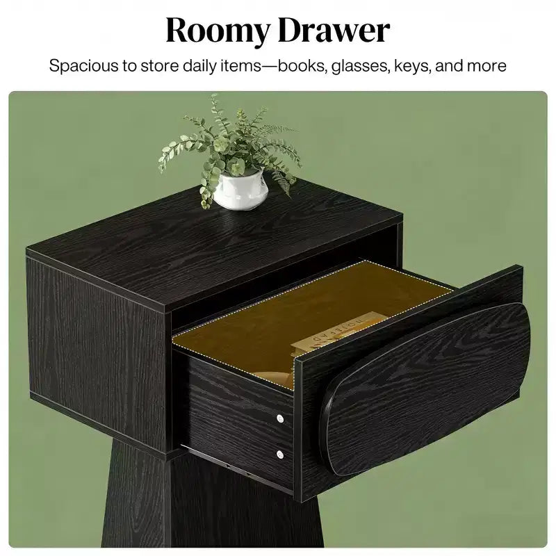 GDFStudio Coleen Tavolino/Comodino Moderno in Legno con Cassetto Contenitore