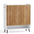 Large Shoe Cabinet with Doors, 6 Tier Shoe Storage Cabinet with Adjustable Shelves and Hooks, Wooden Shoe Organizer, Holds 30+ Pairs, White