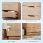Cassettiera moderna a 6 cassetti, organizer per armadio e porta TV, mobile contenitore in legno scanalato, per soggiorno, corridoio