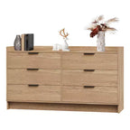 Cassettiera moderna a 6 cassetti, organizer per armadio e porta TV, mobile contenitore in legno scanalato, per soggiorno, corridoio